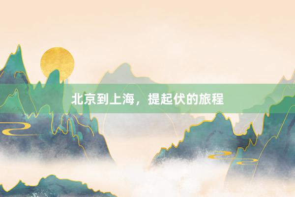 北京到上海，提起伏的旅程